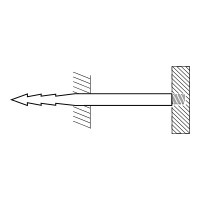 Gewinde in Materialrückseite mit Edelstahlbolzen Ø 6 x 60 mm