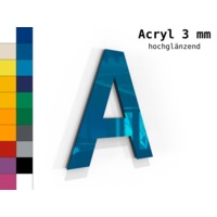 Acrylbuchstaben 3 mm, farbig
