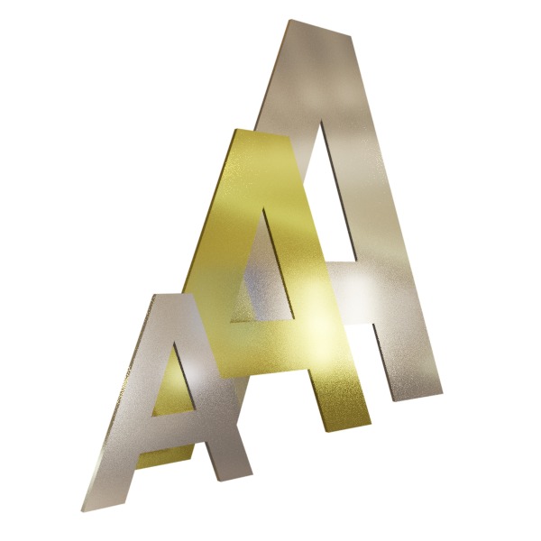 Acryl Buchstaben 3 mm, metallic, Versahlhöhe