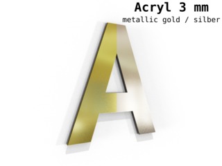 Acrylbuchstaben 3 mm, metallic