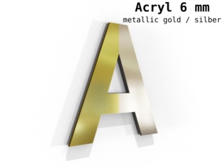 Acrylbuchstaben 6 mm, metallic