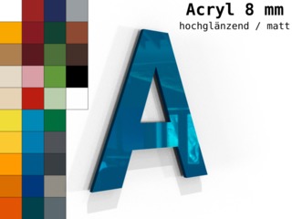 Acrylbuchstaben 8 mm, farbig