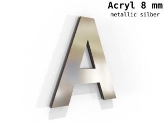Acrylbuchstaben 8 mm, metallic