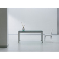 Design Aluminiumtisch Quadro Glastisch