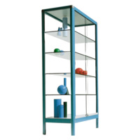 Aluminiumvitrine V15 mit 4 verstellbaren Dickglasböden