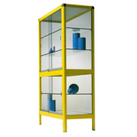 Aluminiumvitrine V17GG mit 3 verstellbaren Dickglasböden