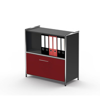 Artline Sideboard mit 1 Schubfach rot, 2 OH