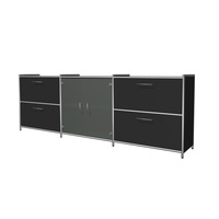 Artline Sideboard mit Vorbautür (Glas) und 4 Schubfächern