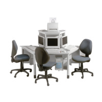 Computer-Trapeztisch mit oder ohne Aufsatz