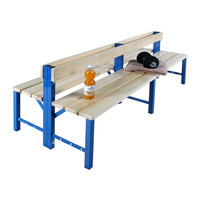 Doppelte Umkleidebank SBRZ mit Rückenlehne