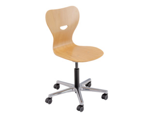 Drehspindelstuhl mit Sperrholz Sitzschale, Standfüße, HV1