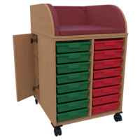 Fahrbares Wickelcenter Breite 70 cm /2x8 Boxen auf Schiene, 1 T&uuml;r seitlich