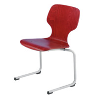 Freischwinger Kufenstuhl mit Rundrohrgestell