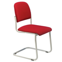 Freischwinger Polsterstuhl mit Rundrohrgestell