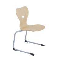 Freischwinger Schulstuhl mit Sperrholz Sitzschale