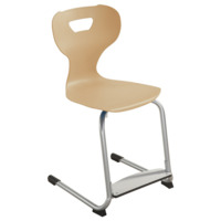 Freischwingerstuhl solit:sit® mit einstellbarer Fußstütze, Buchenholzsitzschale