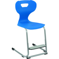 Freischwingerstuhl solit:sit® mit einstellbarer Fußstütze, Kunststoffsitzschale