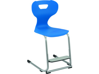 Freischwingerstuhl solit:sit® mit einstellbarer Fußstütze, Kunststoffsitzschale
