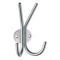 Garderobenhaken doppelt (Edelstahl gebürstet)