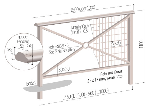 Geländer Lissabon Maße