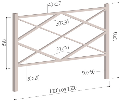Geländer Raute Maße
