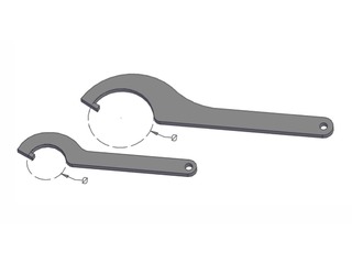 Hakenschlüssel für Glas-Punkthalter