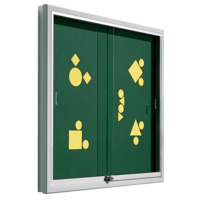 Informationsvitrine aus Premium Stahlemaille mit grüner Rückwand