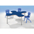 Kleeblatt Zweiertisch Schülertisch mit Melaminplatte, höhenverstellbar