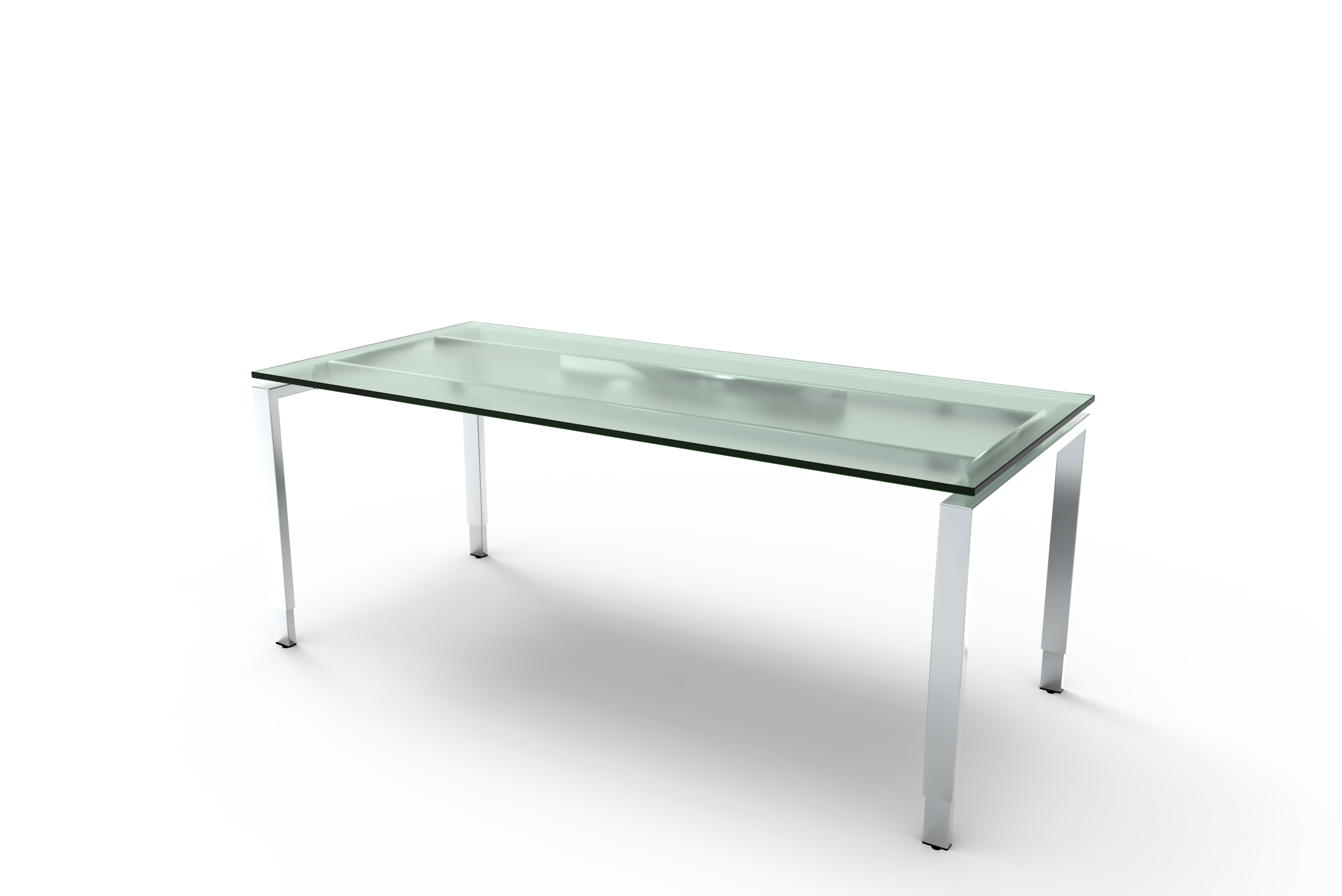 Schreibtisch mit Glasplatte