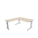 Schreibtisch mit Ansatz-/Anbautisch