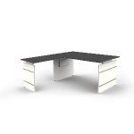 Schreibtisch mit Ansatz-/Anbautisch