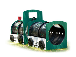 Kriechtunnel-Set Lokomotive und Waggon