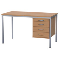 Lehrer-Arbeitstisch mit Unterbau, Breite 130 cm