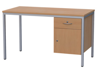 Lehrer-Arbeitstisch mit Unterbau, Breite 130 cm