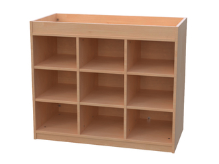 Materialcontainer mit  3 x 3 Einlegeböden mit Aufkantung