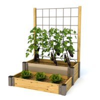 Mehrstufiges Hochbeet mit Rankgitter