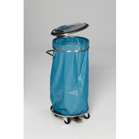 Mobile Edelstahl Abfallsammler mit Fußpedal