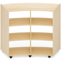 Mobiles Viertelkreis-Regal OWLAF, 6 Fächer