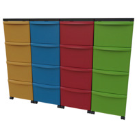 Modulbox-Tower B 116 cm mit Rollen - 4 x 4 hohe Modulboxen