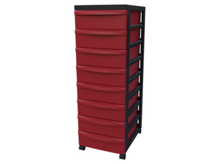 Modulbox-Tower B 29 cm mit Rollen - 1 x 8 flache Modulboxen