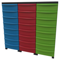 Modulbox-Tower B 87 cm mit Rollen - 3 x 8 flache Modulboxen