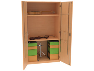 Musikschrank Typ F, B 105 cm - mit Sockel / mit Rollen