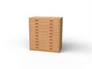 Papierschrank mit Schubkästen