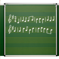 Notentafel mit Notenlineatur Lin 11, Ösen und Überhängehaken