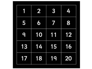 Outdoor-Kreidetafel "Zahlen 1-20"