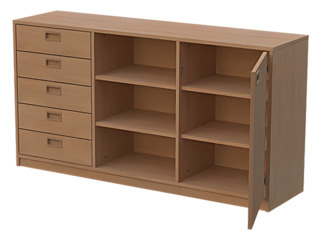 Raumteilerschrank B 152 cm mit Sockel