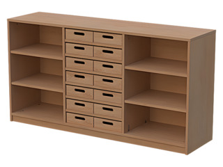 Raumteilerschrank B 152 cm mit Sockel