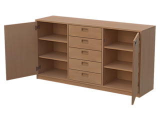 Raumteilerschrank B 152 cm mit Sockel