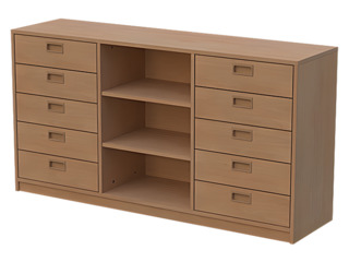 Raumteilerschrank B 152 cm mit Sockel
