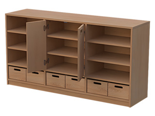 Raumteilerschrank B 152 cm mit Sockel